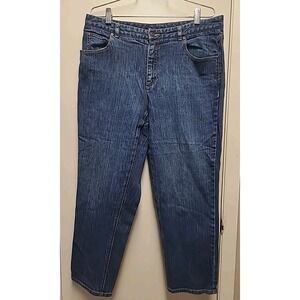 Talbots women's petite stretch ankle Denim jeans High Rise size 14W (Read)